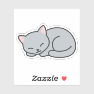 Sticker Cute mini-chaton couché