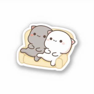 Sticker Cute Mochi Peach Cat