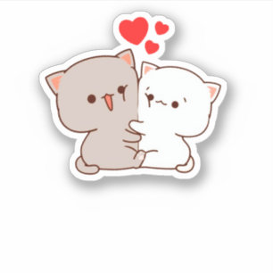 Sticker Cute Mochi Peach Cat