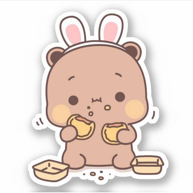 Sticker Cute Mochi Peach Cat (Devant)