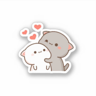 Sticker Cute Mochi Peach Cat