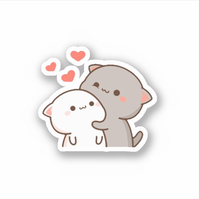 Sticker Cute Mochi Peach Cat (Devant)