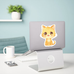 Sticker Cute Orange Kitten