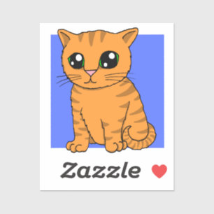 Sticker Cute Orange Kitten