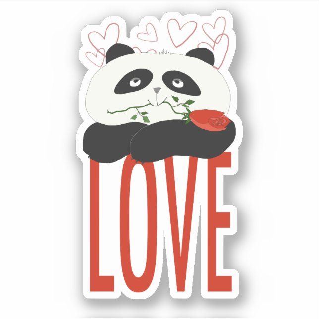 Sticker Cute Panda in Love (Devant)