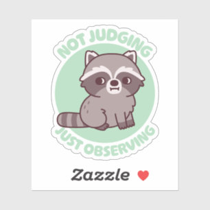 Sticker Cute Raccoon Côté Oeil Ne Jugeant Pas Juste Observ
