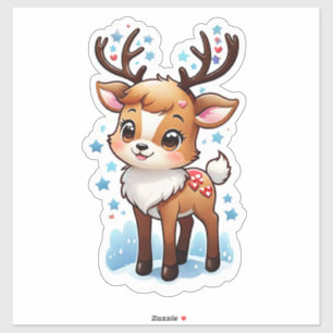 Sticker Cute Reindeer