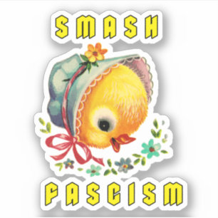 Sticker Cute Retro Chick - Fascisme Smash