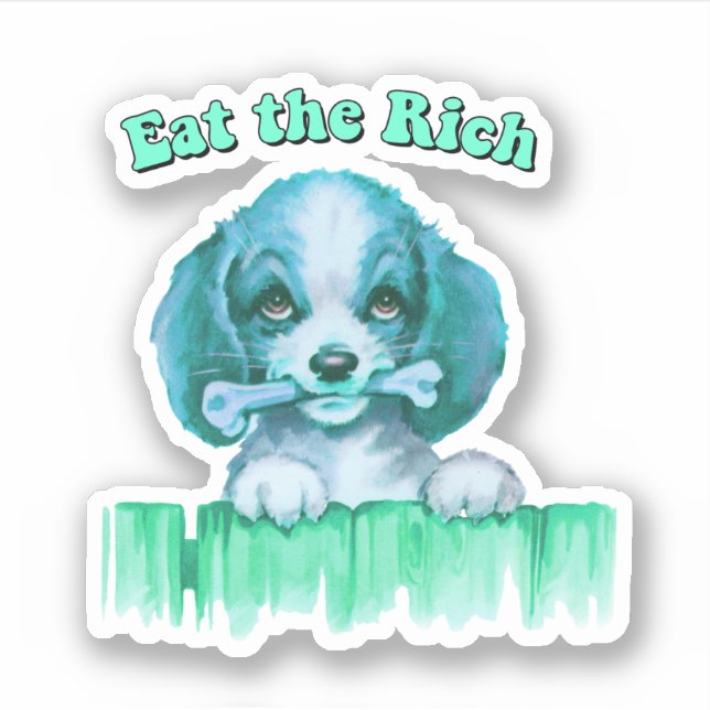 Sticker Cute Retro Puppy - Mange Rich (Devant)