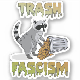 Sticker Cute Retro Raccoon - Trash Fascisme