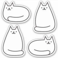 Cute ronde Kawaii Chat blanc