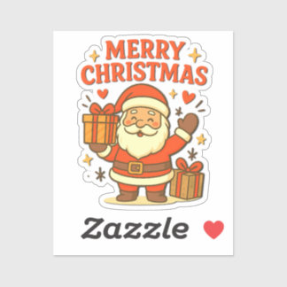 Sticker  Cute Santa Claus Christmas Art –  Merry Christmas