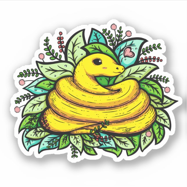 Sticker Cute serpent (Devant)