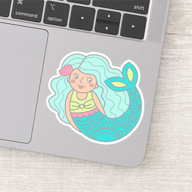 Sticker Cute sirène (Détail)