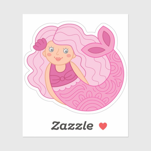 Sticker Cute sirène (Feuille)
