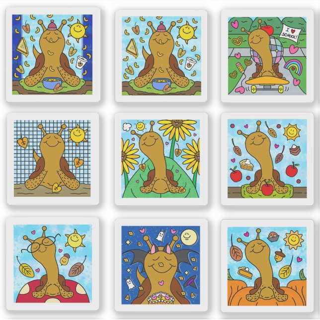 Sticker Cute Snail Automne 2025 Minuscule Art Series (Devant)