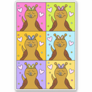 Sticker Cute Snail Pop Art Bunny Oreilles Pâques Vinyle