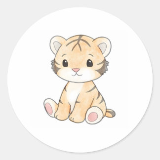 Sticker Cute Tiger Cub Animaux sauvages adorables