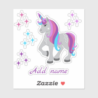 Sticker Cute Unicorn & Stars