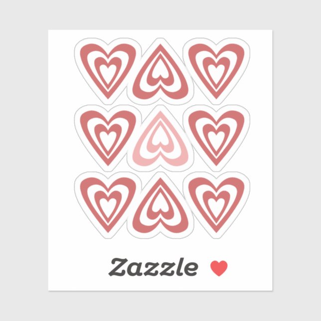 Sticker Cute Valentine Hearts – Love & Romance Design (Feuille)