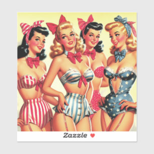 Sticker Cute Vintage Bikini Pin-ups