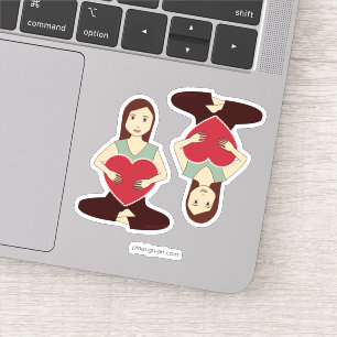 Sticker Cute Yoga Girl