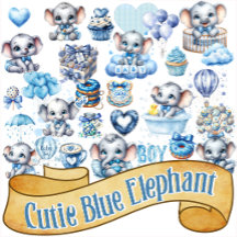 Cutie Blue Elephant - Little Peanut