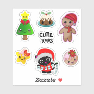 Sticker Cutie Xmas Amitié des chats Stars de pain d'épic