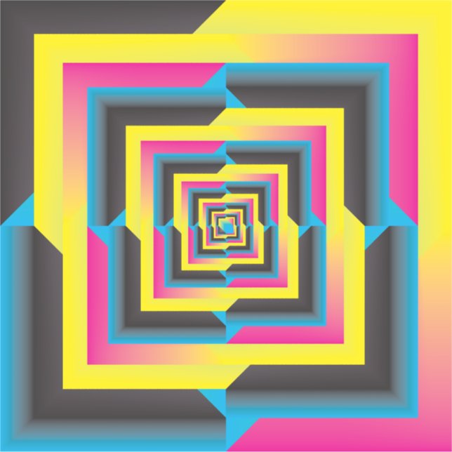 Sticker cyan magenta yellow black gradient swated (Devant)