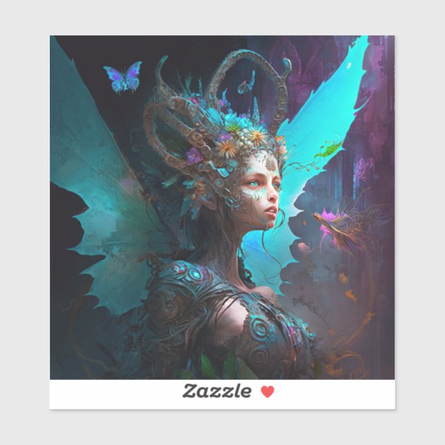 Sticker Cyber Fairy Imaginaire Art (Feuille)