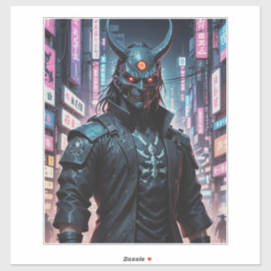 Sticker Cyberpunk Demon Samurai