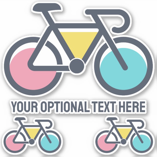 Sticker Cyclisme de texte personnalisé (Devant)