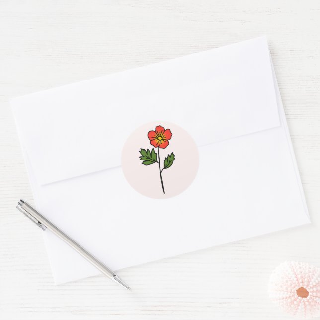 Sticker cylindrique minimaliste Mariage Primrose c (Enveloppe)