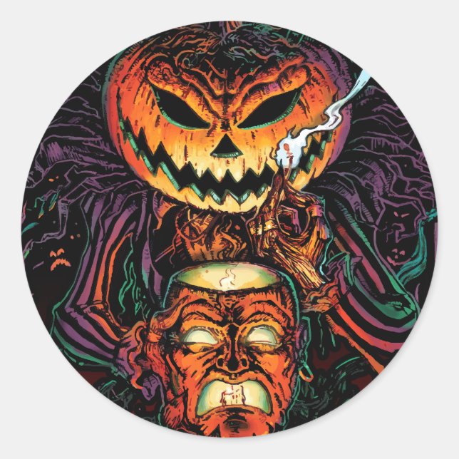 Sticker d’horreur ronde Lord O’Lanterns - Hallowee (Devant)