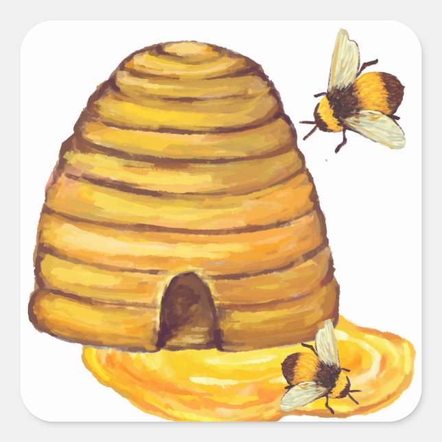 Sticker d'abeille au miel (Devant)