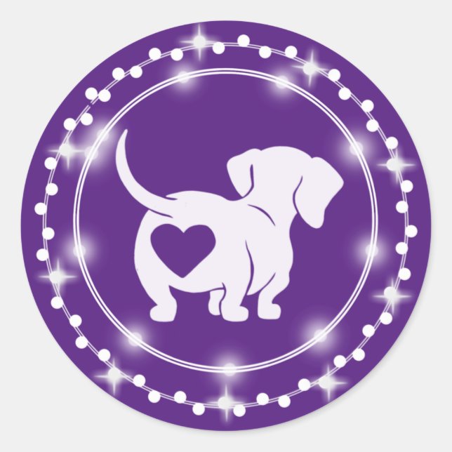 Sticker Dachshund Heart Love (Devant)