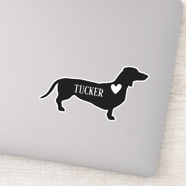 Sticker Dachsund Breed Silhouette Nom personnalisé (Détail)