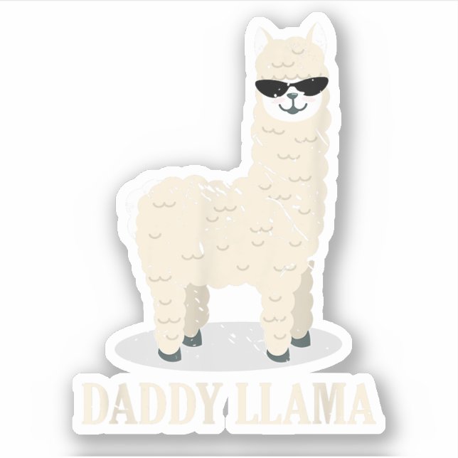 Sticker Daddy Llama Alpaca Funny Amoureux des animaux (Devant)
