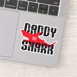 Sticker Daddy Shark Worn Graphic