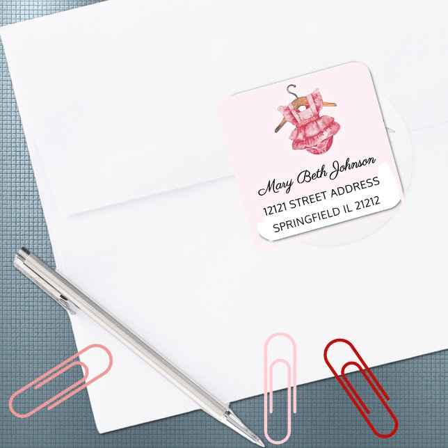 Sticker d'adresse 1.5 in pour Baby shower fille (Créateur téléchargé)
