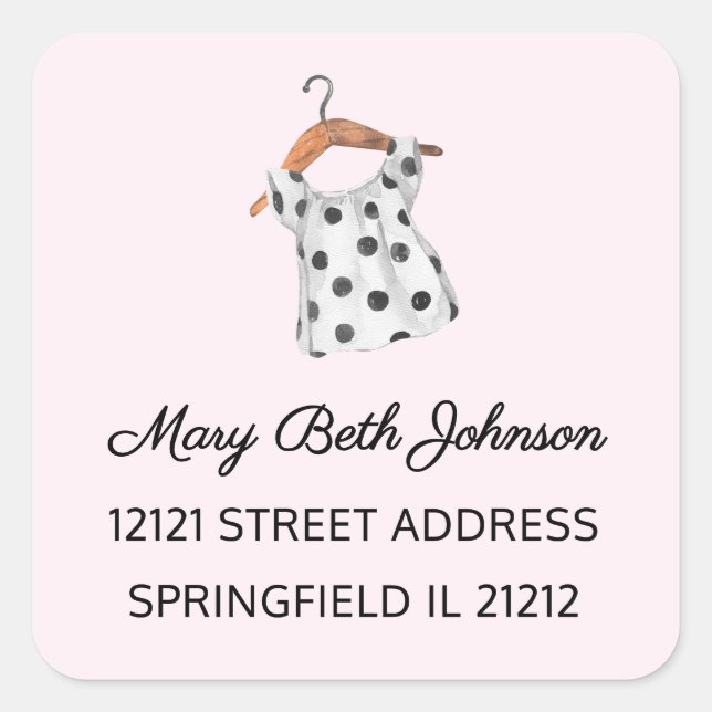 Sticker d'adresse 1.5 in pour Baby shower fille (Devant)