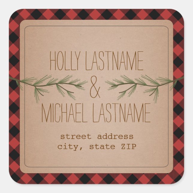 Sticker d'adresse à feuillage persistant Branches (Devant)