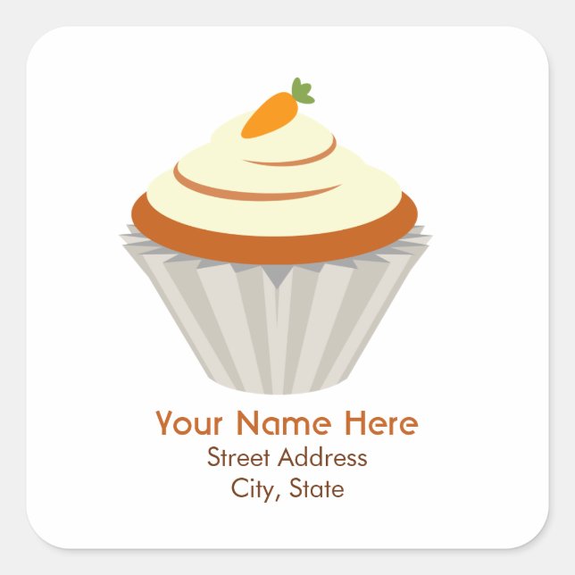 Sticker d'adresse Carrot Cupcake (Devant)