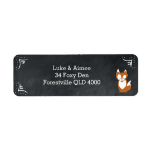 Sticker d'adresse Chalboard Woodland Fox
