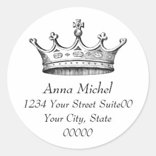 Sticker d'adresse de la Couronne Princess