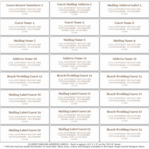 Sticker d'adresse de messagerie du mariage Brown