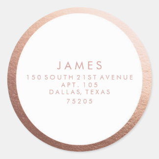 Sticker d'adresse de retour | Bordure or Rose