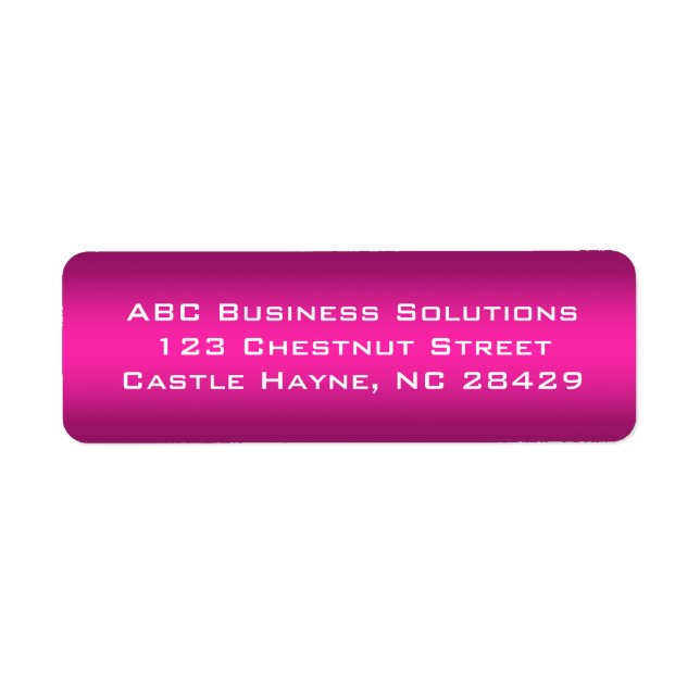 Sticker d'adresse de retour d'affaires noir et ros (Devant)