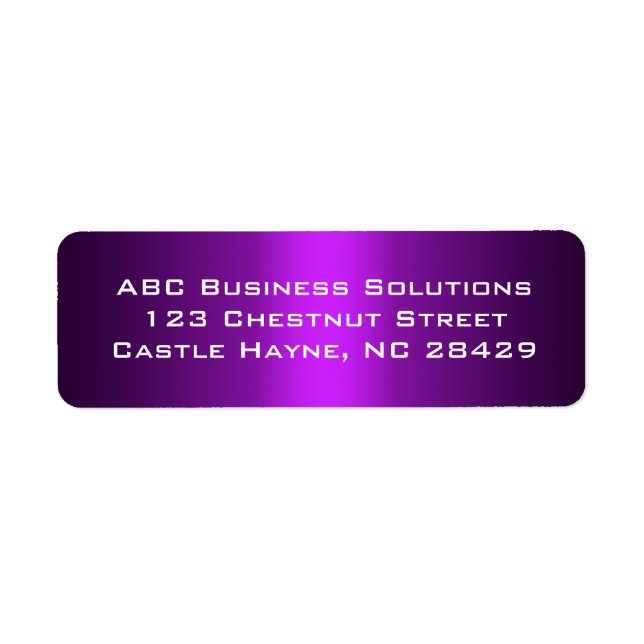 Sticker d'adresse de retour d'affaires noir et vio (Devant)