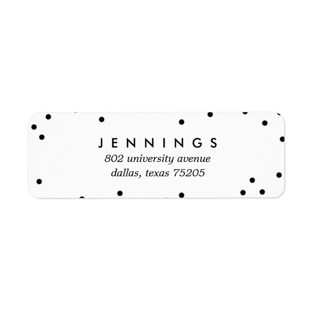 Sticker d'adresse de retour de dents // Noir & Bla (Devant)